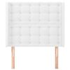 vidaXL Cabeceira cama c/ abas couro artificial 103x16x118/128cm branco