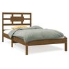 vidaXL Estrutura de cama solteiro 90x190cm madeira maci&ccedil;a castanho mel