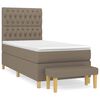 vidaXL Cama com molas/colch&atilde;o 100x200 cm tecido cinza-acastanhado