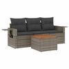 vidaXL 4 pcs conjunto sof&aacute;s de jardim c/ almofad&otilde;es vime PE cinzento