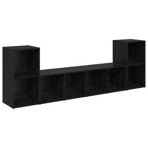 vidaXL Conjunto de m&oacute;vel de TV 4 unid. Carvalho Preto