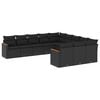 vidaXL Patio Sofa Set 11 lugar Black