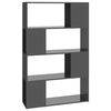 vidaXL Estante/divis&oacute;ria 80x24x124,5 cm cinzento brilhante