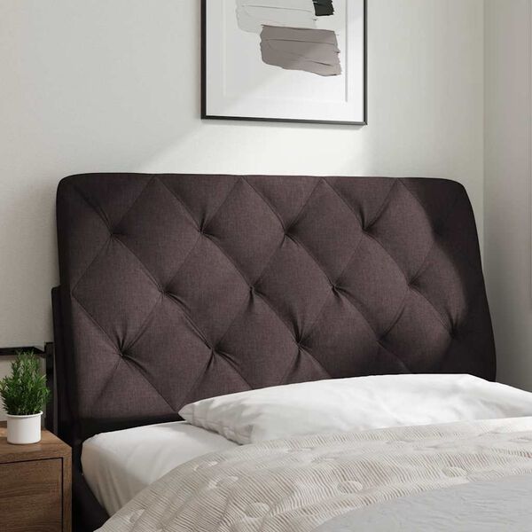 vidaXL Almofad&atilde;o de cabeceira 100 cm tecido castanho-escuro