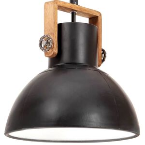 vidaXL Candeeiro suspenso industrial redondo 25 W 40 cm E27 preto