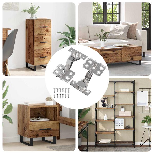 vidaXL Dobradi&ccedil;a 2 pcs N&iacute;quel 26 mm Ferro