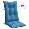 vidaXL Almofad&otilde;es para cadeiras altas 6 pcs mesclado tecido azul