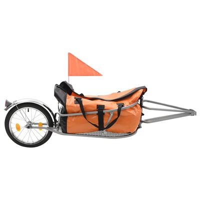 vidaXL Reboque de carga para bicicleta com saco laranja e preto