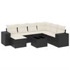 vidaXL 8 pcs conjunto sof&aacute;s de jardim com almofad&otilde;es vime PE preto