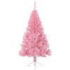 vidaXL Meia &aacute;rvore de Natal artificial com suporte 150 cm PVC rosa