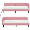vidaXL Estrutura de Cama de Canto com colch&atilde;o Rosa 80 x 200 cm Veludo