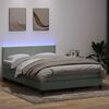 vidaXL Cama box spring c/ colch&atilde;o e LED 160x220 cm veludo cinzento-claro