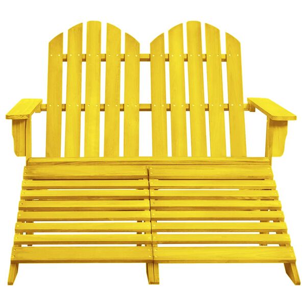 vidaXL Cadeira de jardim e otomano Adirondack 2 lugares abeto amarelo