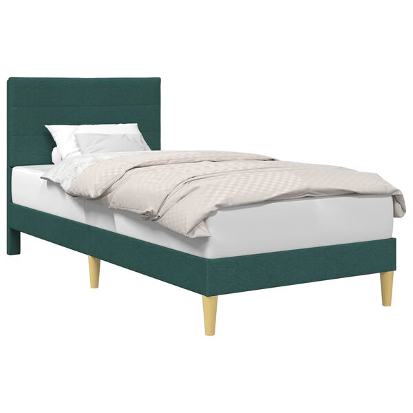vidaXL Estrutura da Cama com cabeceira Verde Escuro 80 x 200 cm tecido