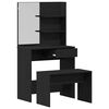 vidaXL Conjunto de Mesa de Vestir com gaveta 2 pcs Carvalho Preto