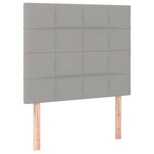 vidaXL Cabeceira Cinza Claro 80x5x118/128 cm Tecido