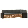 vidaXL Conjunto de Sof&aacute; Sectional 5 pcs Natural e Antracite
