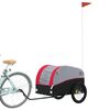 vidaXL Reboque para bicicleta 45 kg ferro preto e vermelho