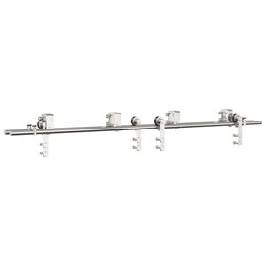 vidaXL Kit ferragens p/ porta deslizante 183cm a&ccedil;o inoxid&aacute;vel prateado