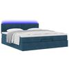 vidaXL Estrutura de cama otomana com colch&atilde;o 160x200 cm azul escuro