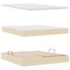 vidaXL Cama com arruma&ccedil;&atilde;o e colch&atilde;o Creme 160 x 200 cm Poli&eacute;ster