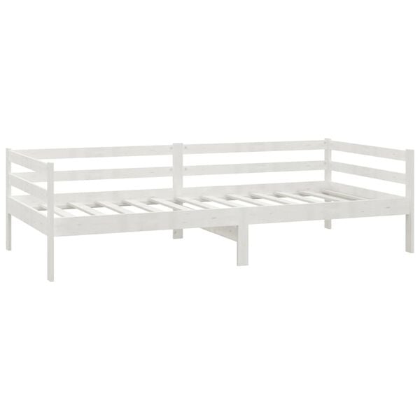 vidaXL Sof&aacute;-cama com gavetas 90x200 cm pinho maci&ccedil;o branco