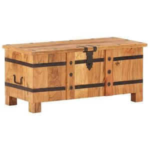 vidaXL Ba&uacute; 90x40x40 cm madeira de ac&aacute;cia maci&ccedil;a