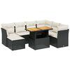 vidaXL 8 pcs conjunto sof&aacute;s de jardim com almofad&otilde;es vime PE preto