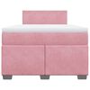 vidaXL Cama boxspring com colch&atilde;o 120x190 cm veludo rosa