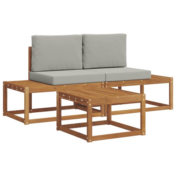 vidaXL Conjunto de Sof&aacute;s para Exterior com almofada 3 pcs Natural