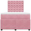 vidaXL Cama boxspring com colch&atilde;o 120x190 cm veludo rosa
