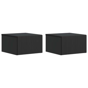vidaXL Gabinete de Canto Montado na Parede com gaveta 2 pcs Preto