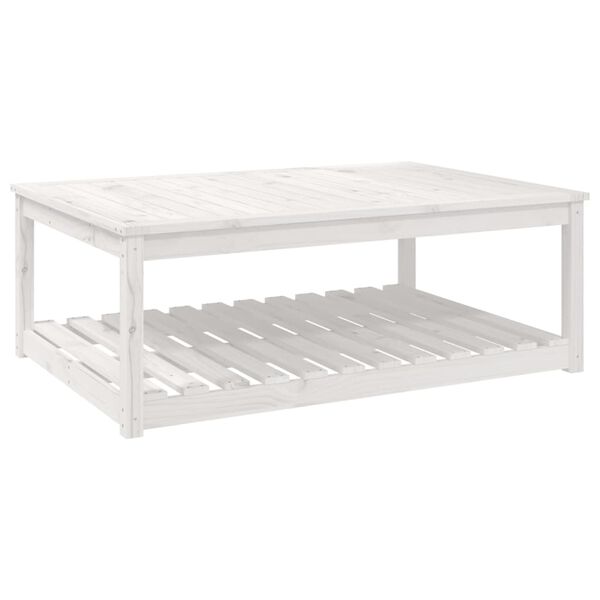 vidaXL Mesa de jardim 121x82,5x45 cm madeira de pinho maci&ccedil;a branco