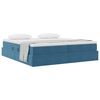 vidaXL Cama com arruma&ccedil;&atilde;o e colch&atilde;o Azul Escuro 180 x 200 cm Veludo