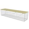 vidaXL Banco gabi&atilde;o 180 cm a&ccedil;o galvanizado e pinho