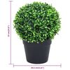vidaXL Plantas bolas de buxo artificiais c/ vasos 2 pcs 37 cm verde