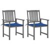 vidaXL Cadeiras de jardim com almofad&otilde;es 2 pcs ac&aacute;cia maci&ccedil;a cinza