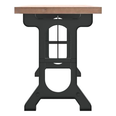 vidaXL Mesa de jantar 110x65x82 cm madeira de abeto maciça e ferro