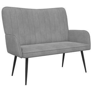 vidaXL Sof&aacute; para 2 Pessoas Cinzento-claro 115 x 61 x 87 cm Veludo
