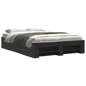 vidaXL Estrutura de cama 140x190 cm derivados de madeira preto