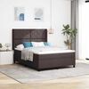 vidaXL Cama Box Spring LED Marrom Escuro 160 x 200 cm tecido