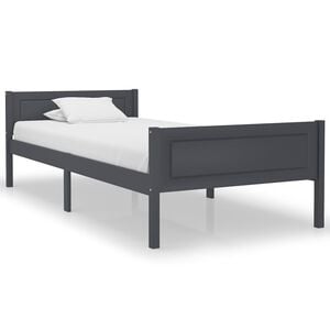 vidaXL Estrutura de cama 100x200 cm madeira pinho maci&ccedil;o cinzento