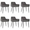 vidaXL Cadeiras de jantar 6 pcs veludo cinzento-escuro