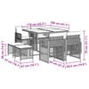 vidaXL 9 pcs conjunto de jantar p/ jardim com almofad&otilde;es vime PE bege