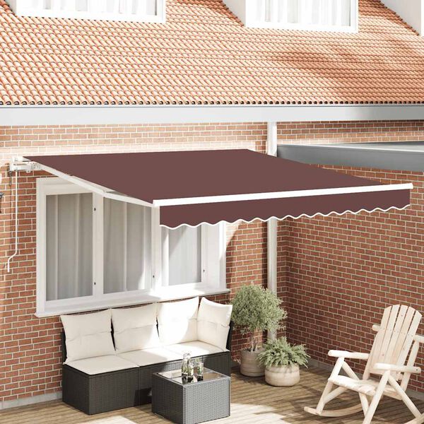 vidaXL Toldo retrátil automático 300x250 cm castanho