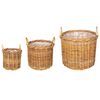 vidaXL Cesta de Plantas GENDT 3 unid. Marrom Natural Rattan Kubu