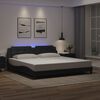 vidaXL Estrutura de cama com LED sem colch&atilde;o Zadar 200x200cm preto