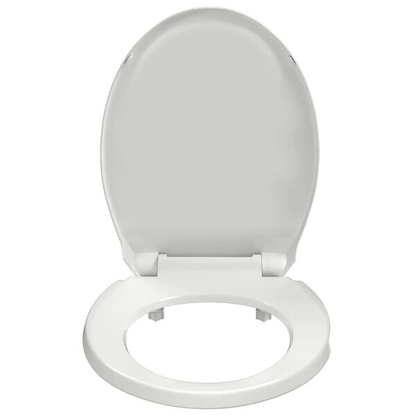 vidaXL Tampo de sanita com fecho suave oval branco