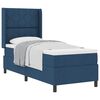 vidaXL Cama Box com colch&atilde;o com cabeceira Azul 90 x 190 cm tecido