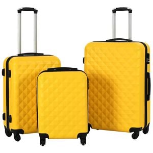 vidaXL Conjunto de tr&oacute;leis estojo r&iacute;gido 3 pcs ABS amarelo